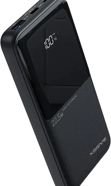 Batterie externe Xssive 10 000 mAh – Charge rapide PD + QC 3.0 – USB-C / iPhone / Android – Noir